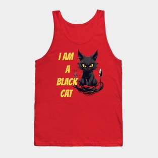 retro black cat retro fireworks vintage halloween Tank Top